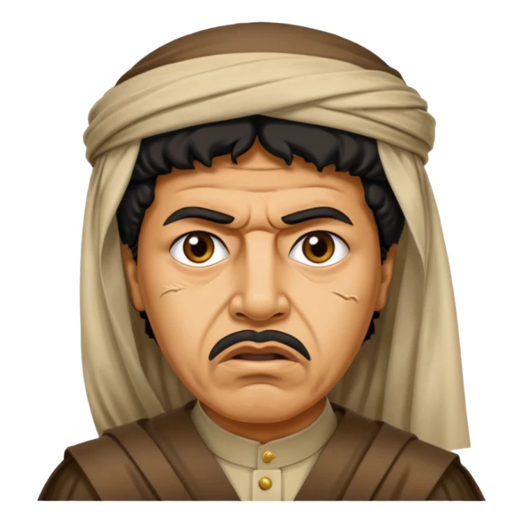Al Khadaffi as emoji. Make him look rough and angry. sticker