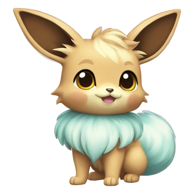 Kawaii Shiny Pastel Eevee Full Body sticker