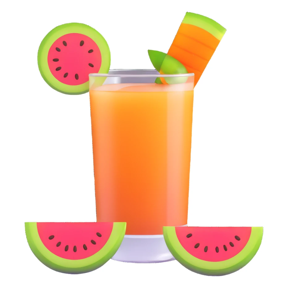 melón carajillo drink with coffee, brandy, and melon slice garnish sticker