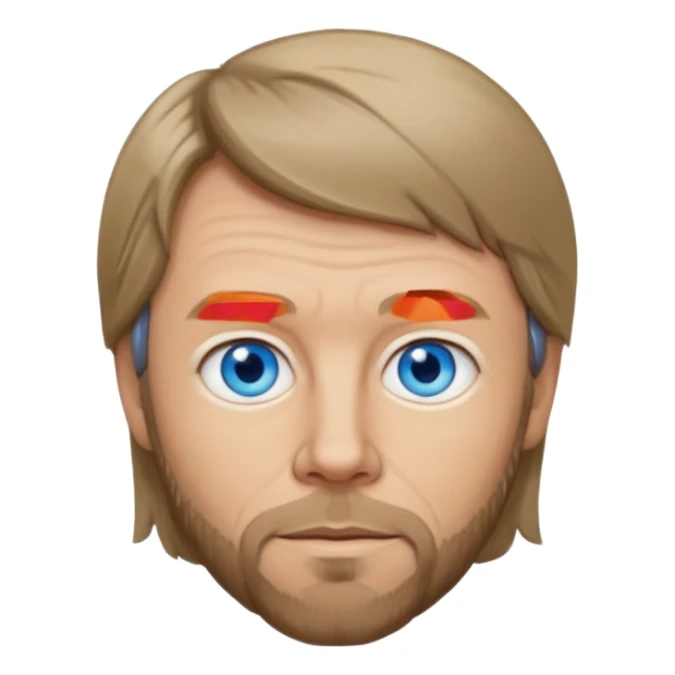 Bjorn Ulvaeus with blue eyes, dark blonde hair sticker