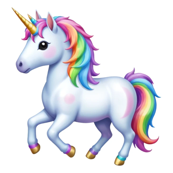 Gökkuşağının üstünde yürüyen unicorn sticker