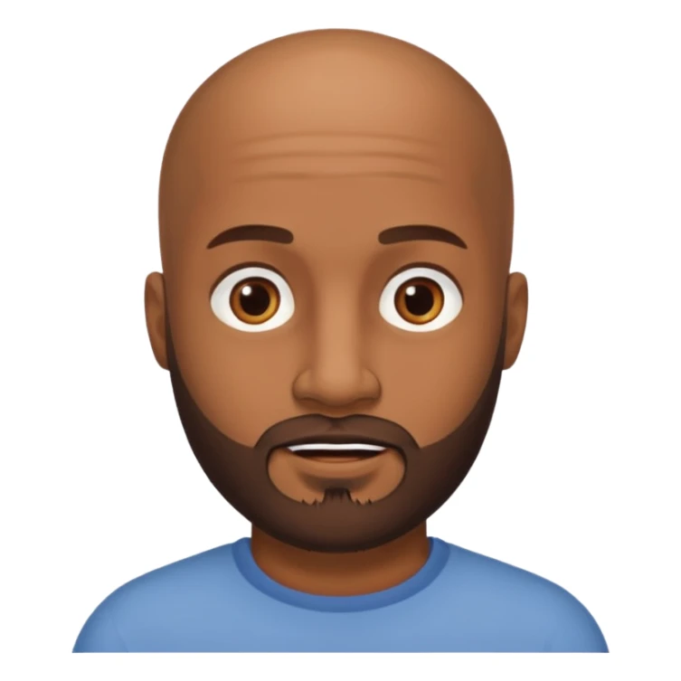 Hombre marrón pelado con barba sticker