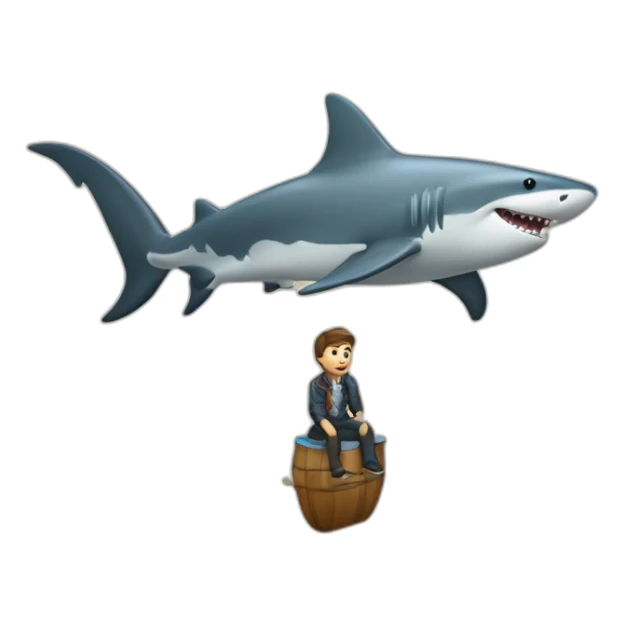 Homme marquisien sur un requin  sticker