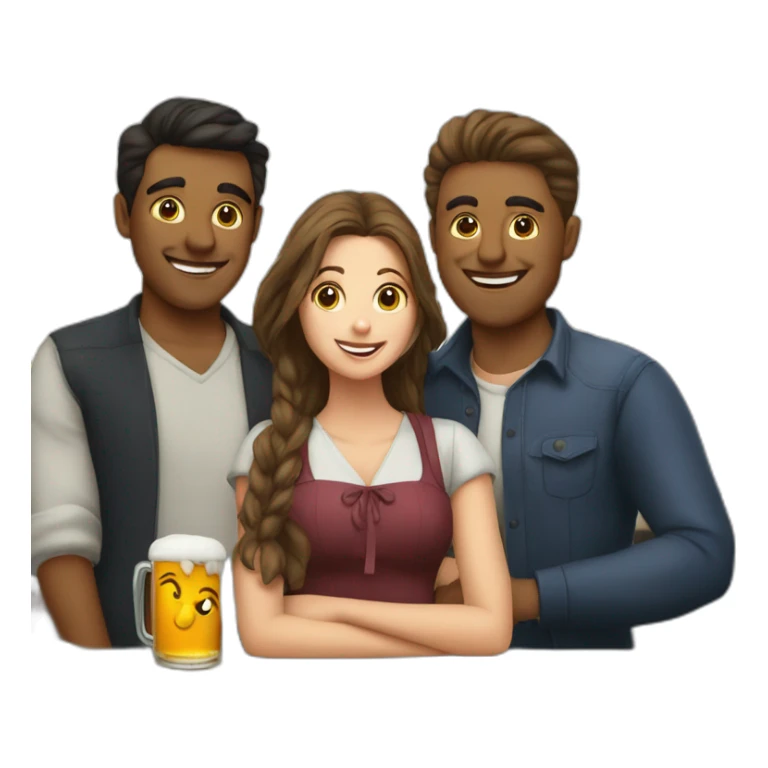 Three girls and a man winning a pub quiz  sticker