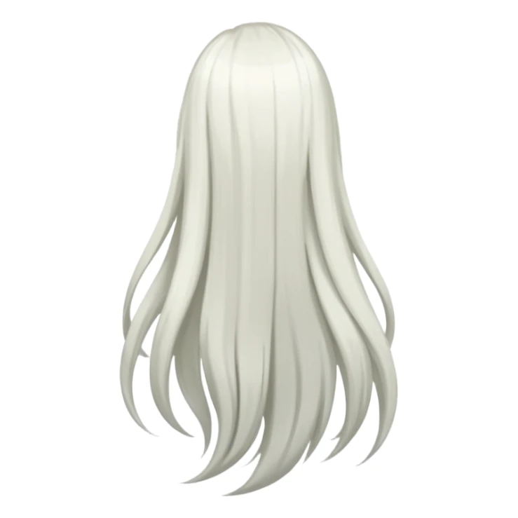 back view of long white hair sticker