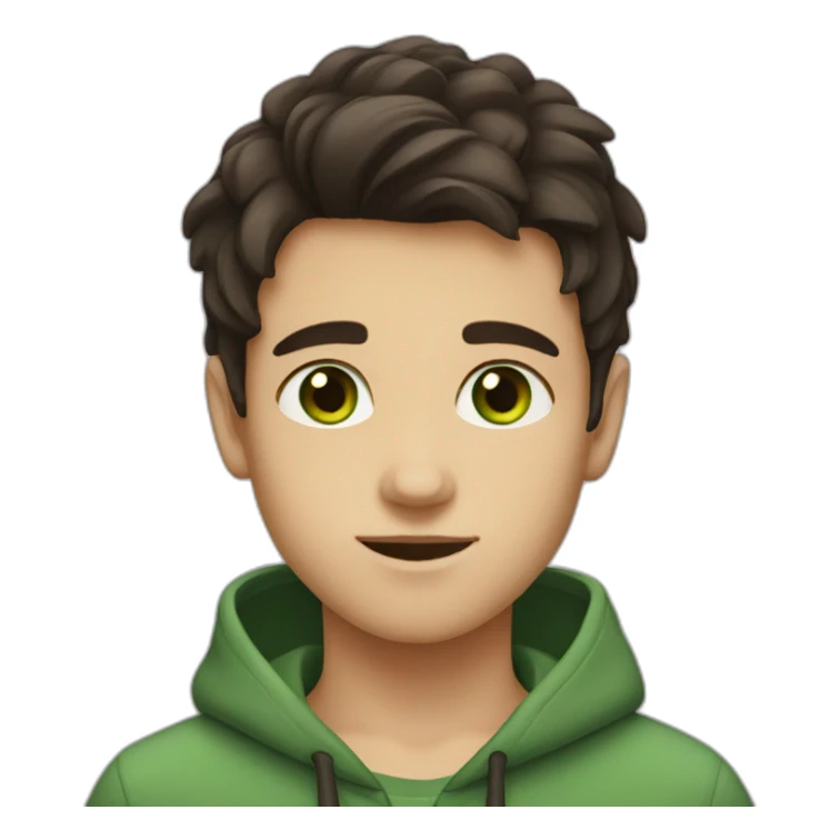 Boy who as green eyes and dark brown hair sticker