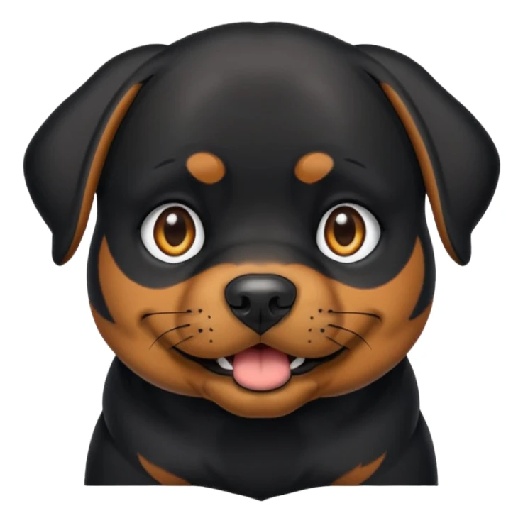 Crie um emoji de um cachorro rottweiler preto sticker