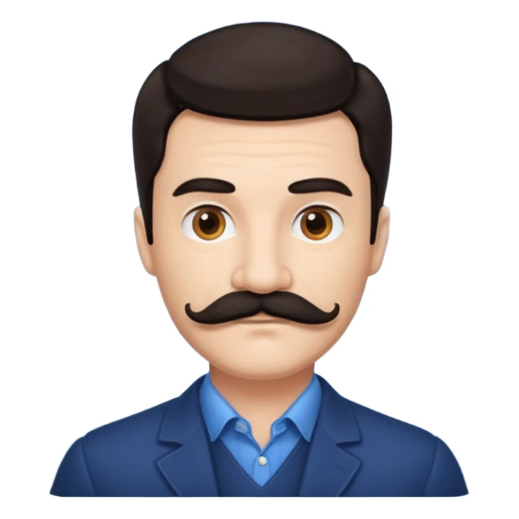 dark hair mustachio father sticker