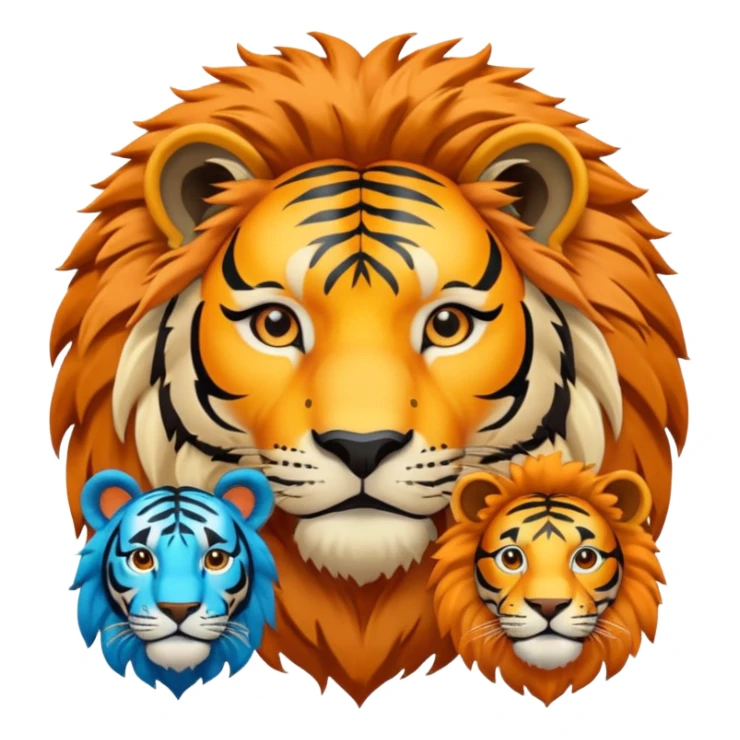 Palabra TEAM UNIVERSO con tigre en la derecha. León izquierda, un mundo en centro sticker
