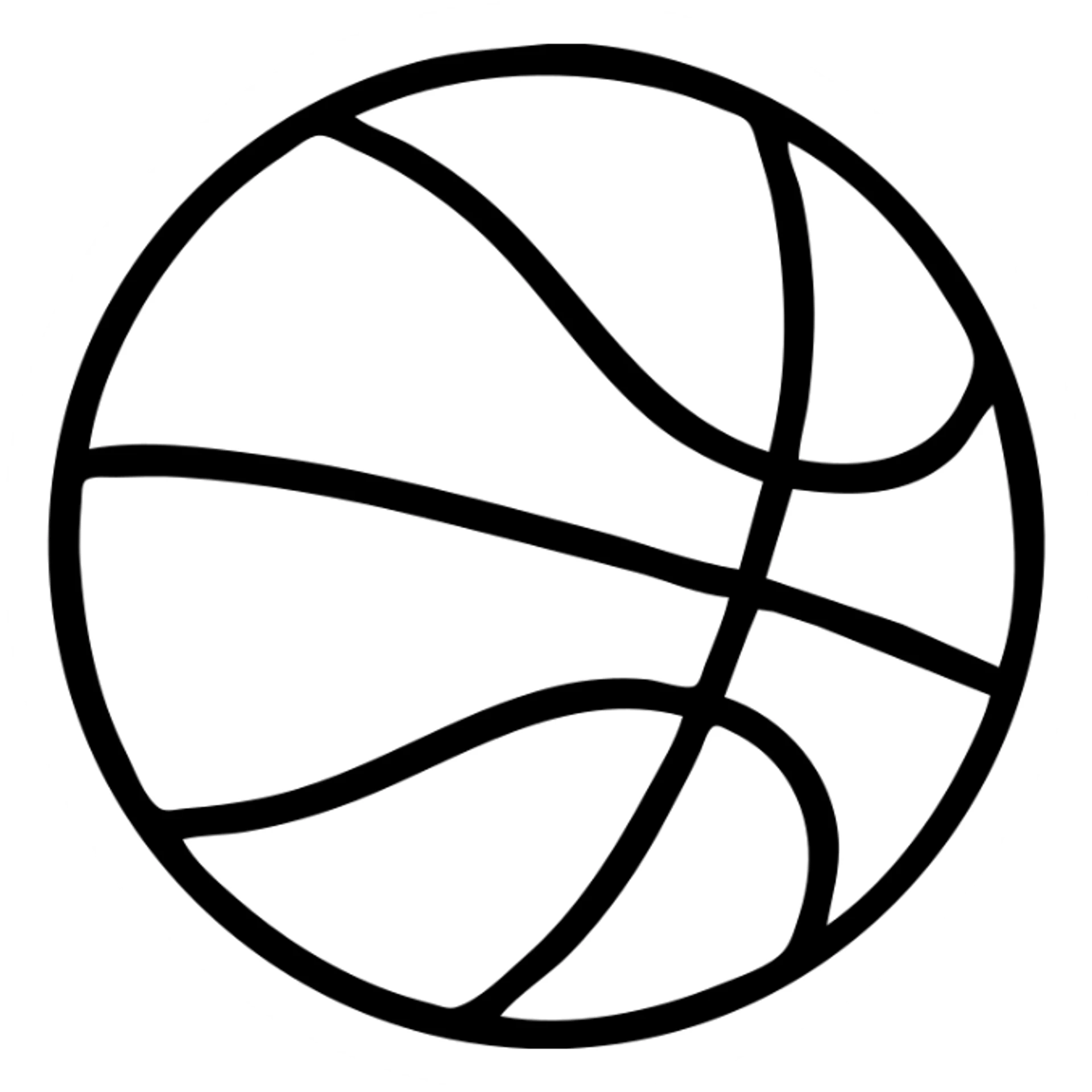 basketball icon minimal outline sticker