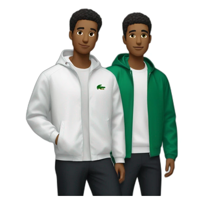 Lacoste latin two friends with black windbreaker sticker