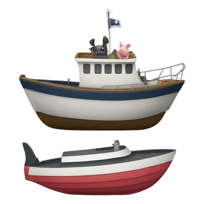 a boat that’s a pig that’s a tuna sticker