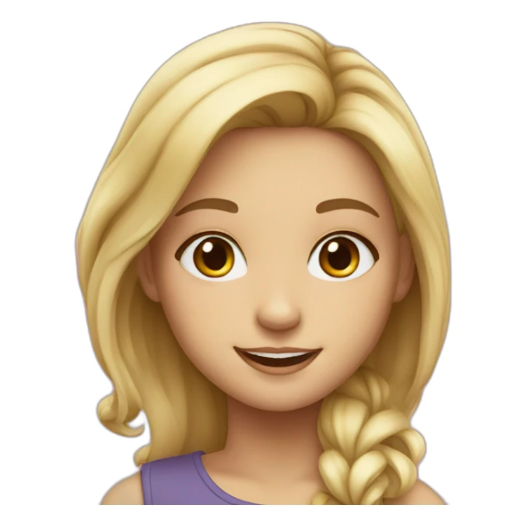 smile girl blond with ipad pro sticker