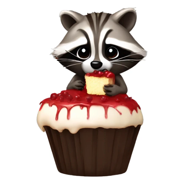 Raccoon eating raccoon cakepop sticker