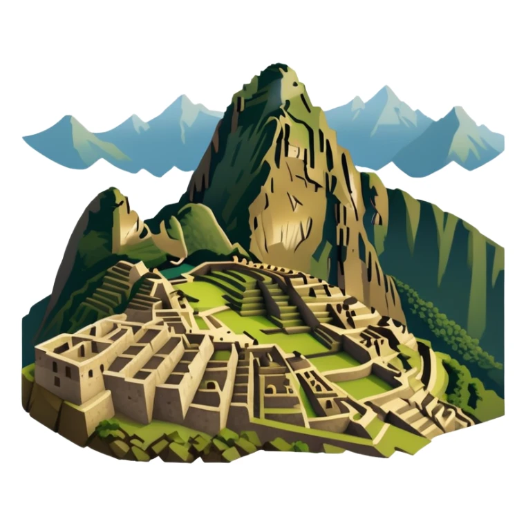 Machu Picchu with subdued earthy tones, not bright sticker