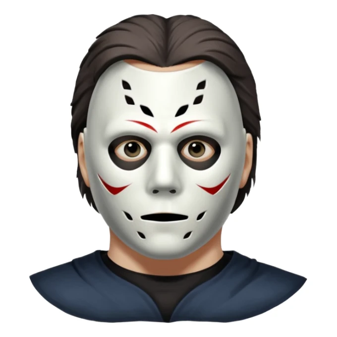 michael myers black eyes in the mask and upper torso sticker