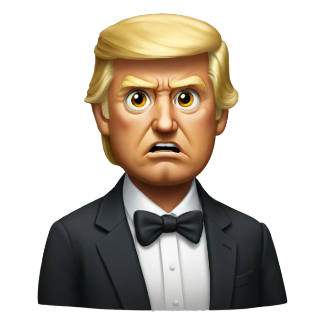formal portrait of angry trump sticker