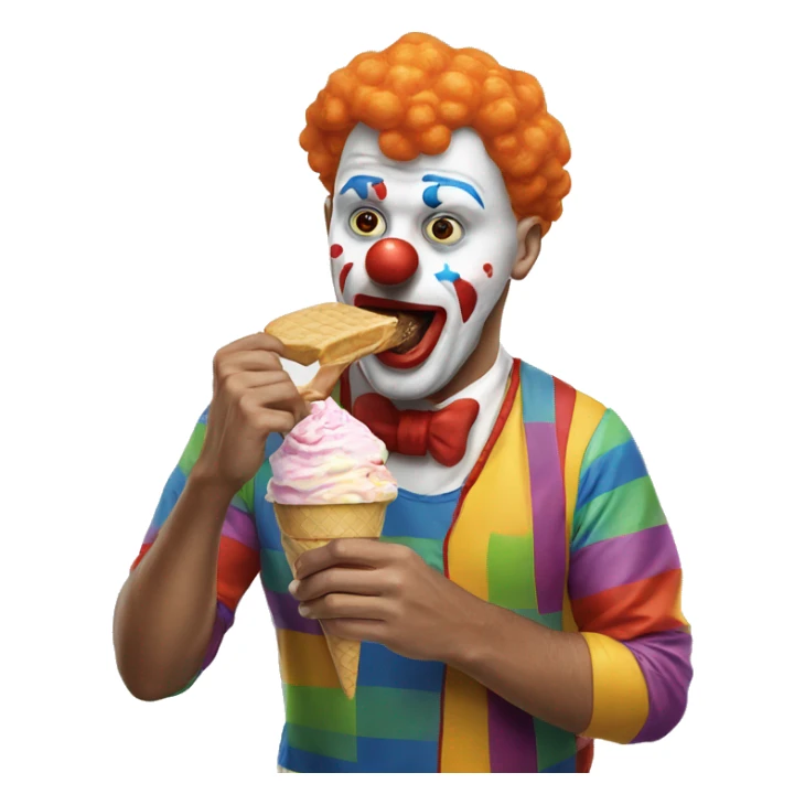 Clown eating ice cream of a jock sticker