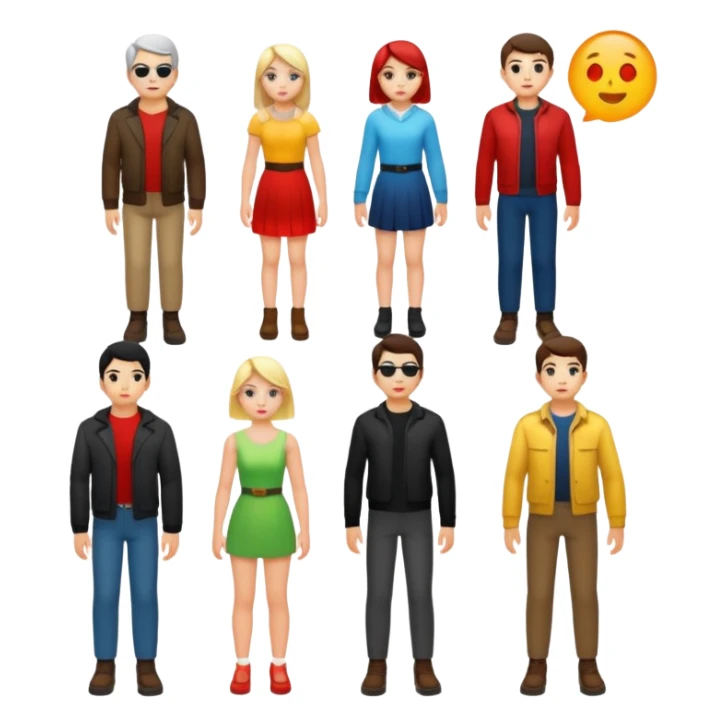 many people with full body effected by light sticker