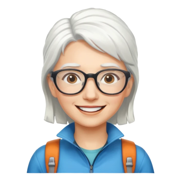 climber woman with white hair and glassess sticker
