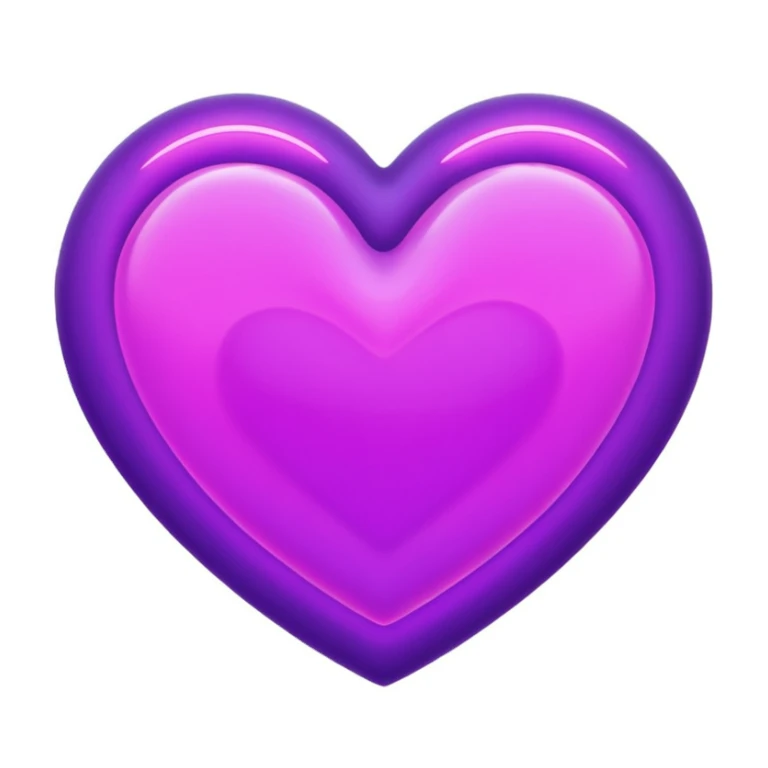purple heart with a neon glow sticker