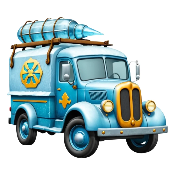  Mr. Creepy Freeze’s shiny frozen Scooby Doo 1918 Lightning Bug busters exterminators antique long wheelbase moving truck  sticker