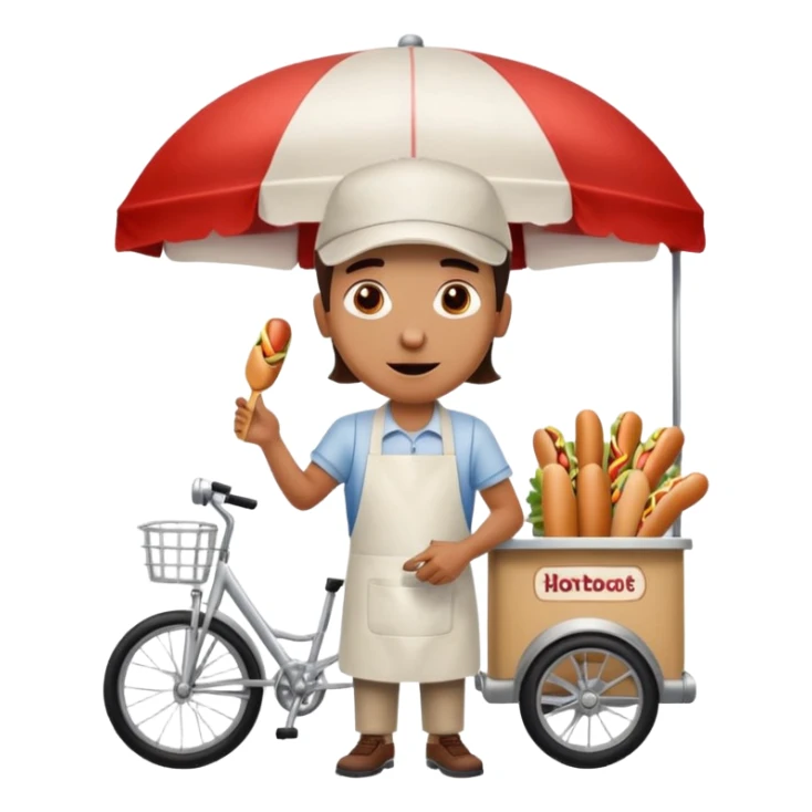 hotdog seller in New York with cart sticker