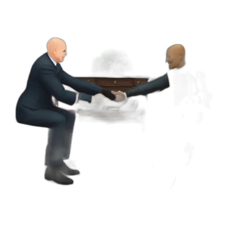 bald Barry Tegg shaking hands with the president sticker