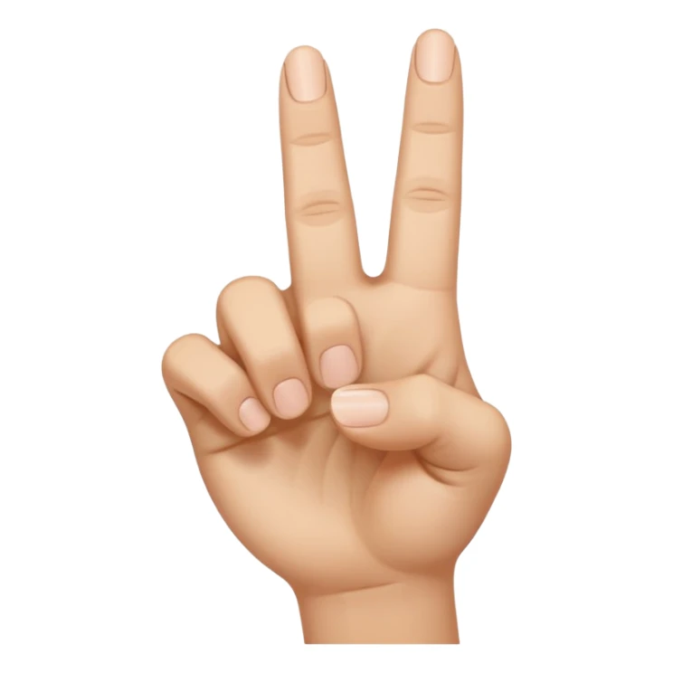 A hand holding up the thumb, pointer finger, and middle finger sticker
