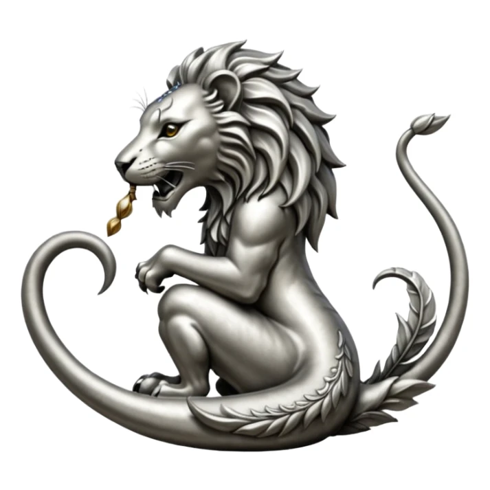 Elder Scrolls Online Lion eating its tail Ouroboro silver sticker