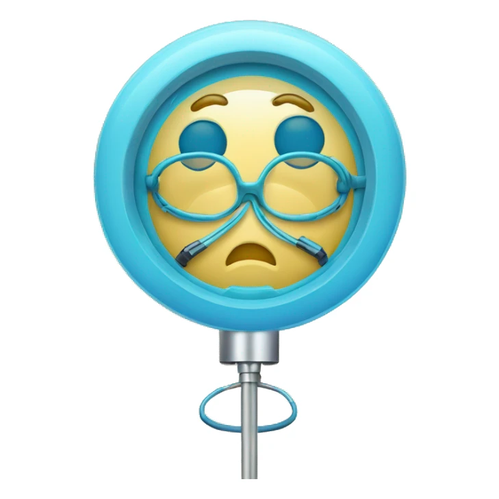 Panneau circulaire a fond bleu avec au mileu un stéthoscope  sticker