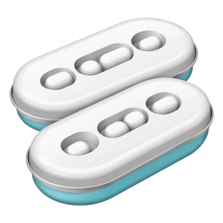 Blister of white pills sticker