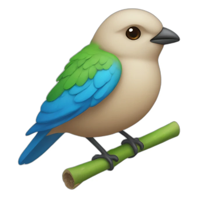 Four Little Bird, The Skin Color are : ( One Green, Two Blue, One White ) sticker