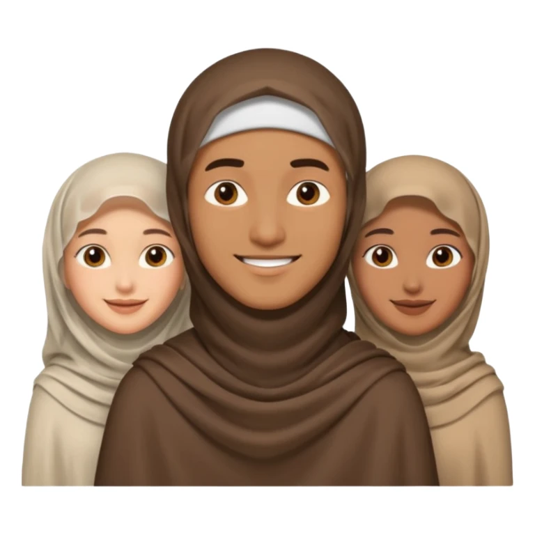 polygynie 1 man 3 veiled women sticker
