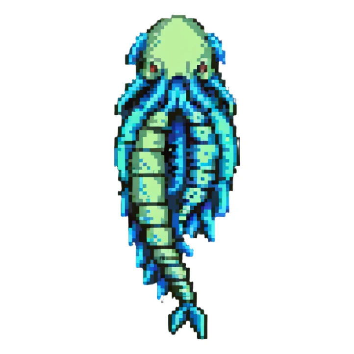 MRI parasitic embryo, digital, fetal small shape, eerie, horror, pupa, crystalis, in-utero, sea-life, siphonophore, polyp, Cnidaria sticker