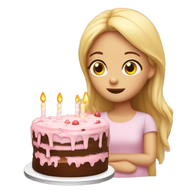 Girl dreaming about cake sticker