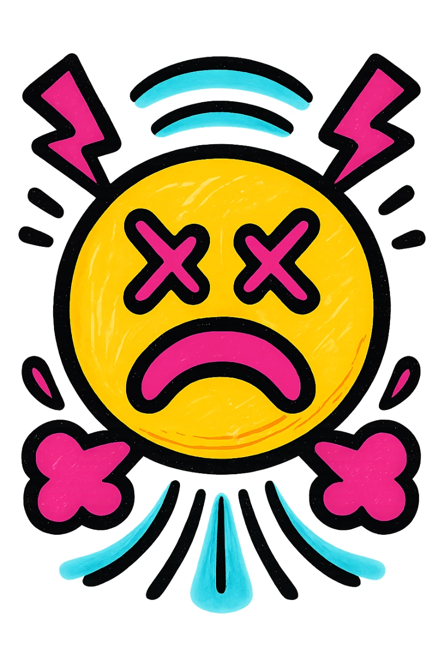 motion graphics emoji, dynamic shapes, vibrant colors, sense of movement, modern style sticker