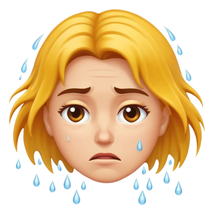 woman with dissatisfied face and wet hair sticker