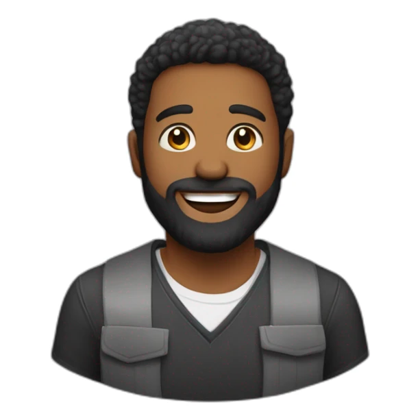 hombre de pelo negro con barba feliz cumpleañero sticker