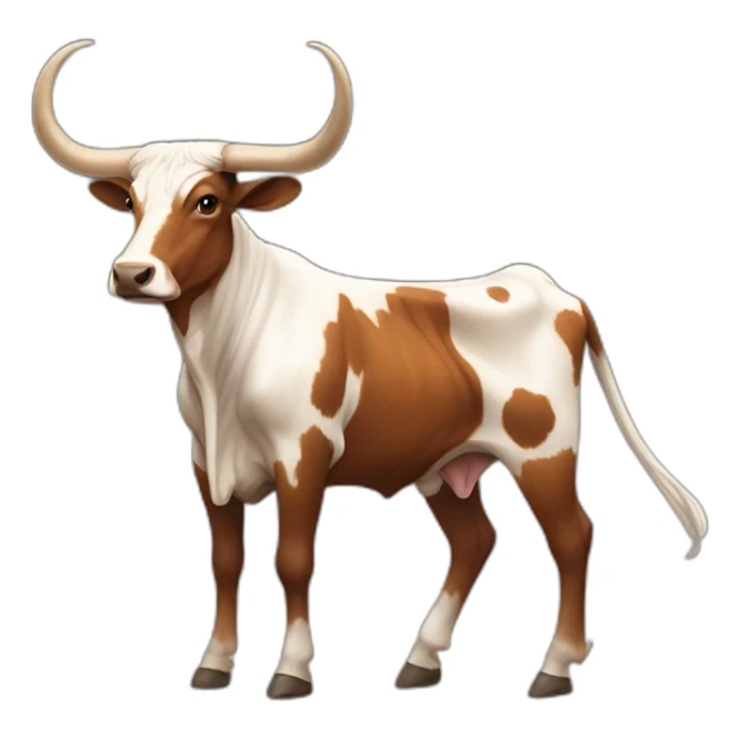 lONGHORN, FULL BODY, EXTREMELY LONG HORNS THAT SWOOP DOWN, BRINDLE COLOR, 3/4 PROFILE sticker
