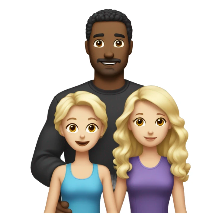 Blond Mom, dad with dark hair and blond daughter with black poodle sticker