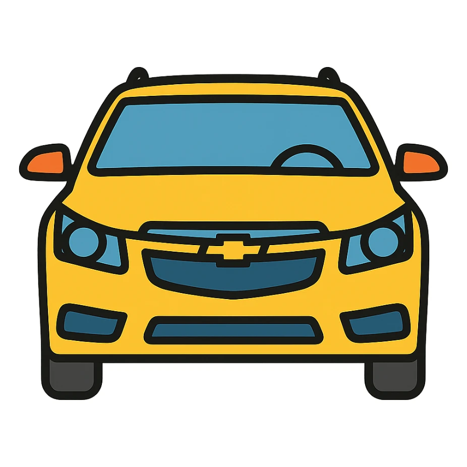 Chevrolet Cruze SW 2012 front view, simplified details, suitable for icon sticker