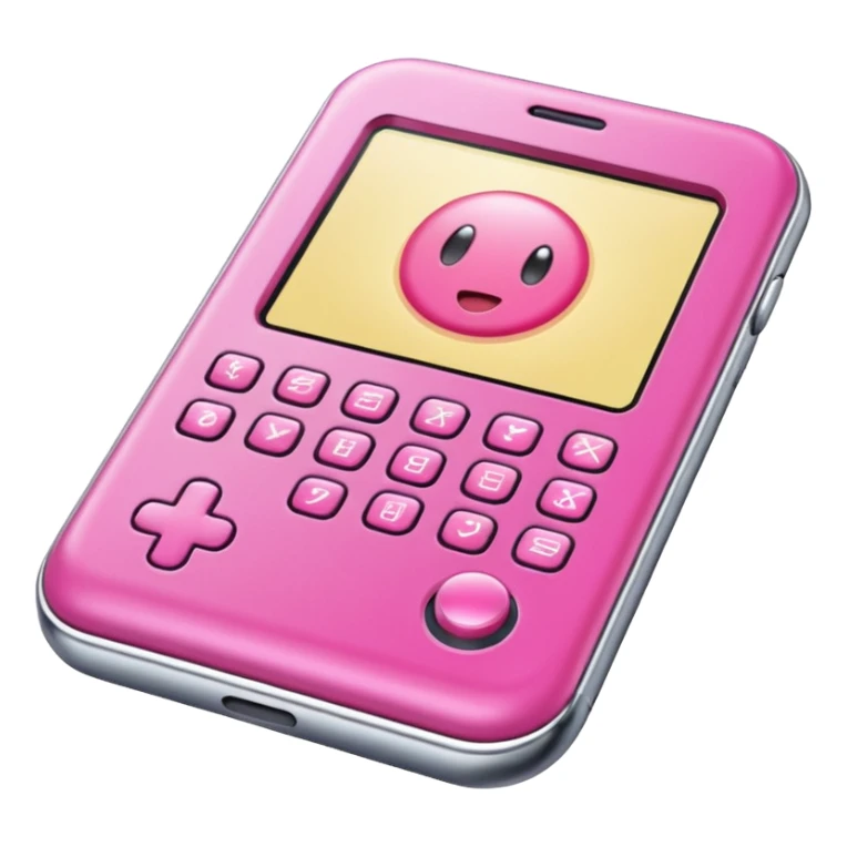 Tamagotchi ios app skeuomorphic, pink, details sticker