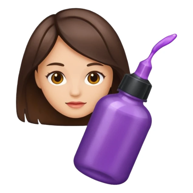 Bottle of brunette Hair dye sticker