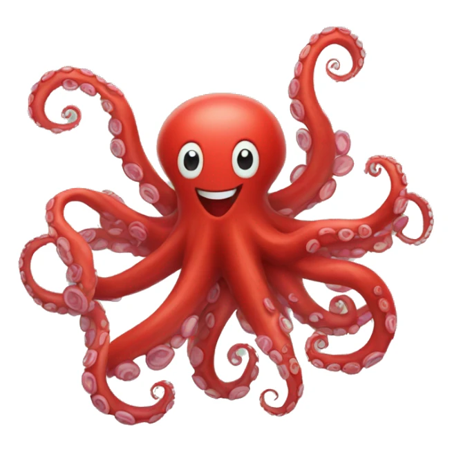 red hearts swirling around an octopus sticker