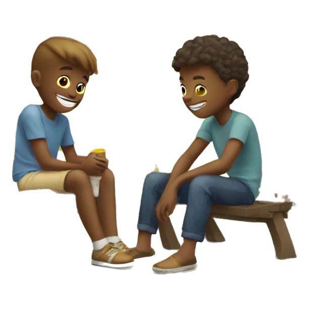 boys enjoying outdoor sunshine backyard  sticker