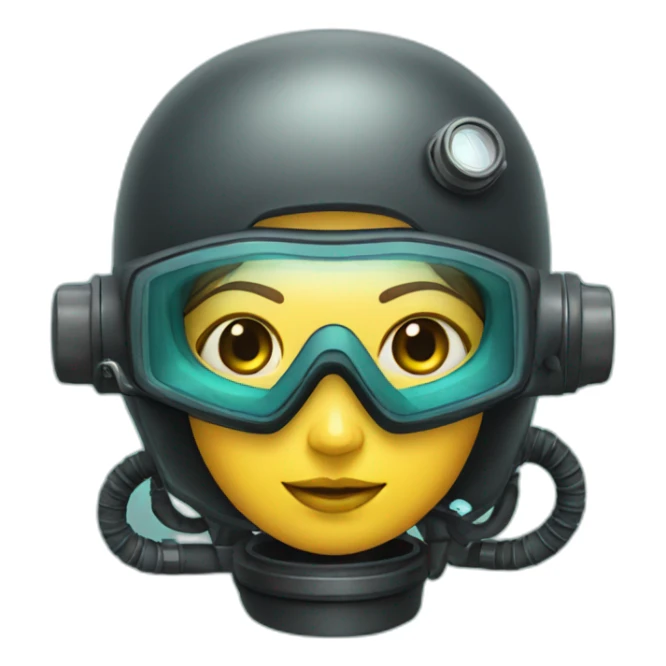 female deep sea diver sticker