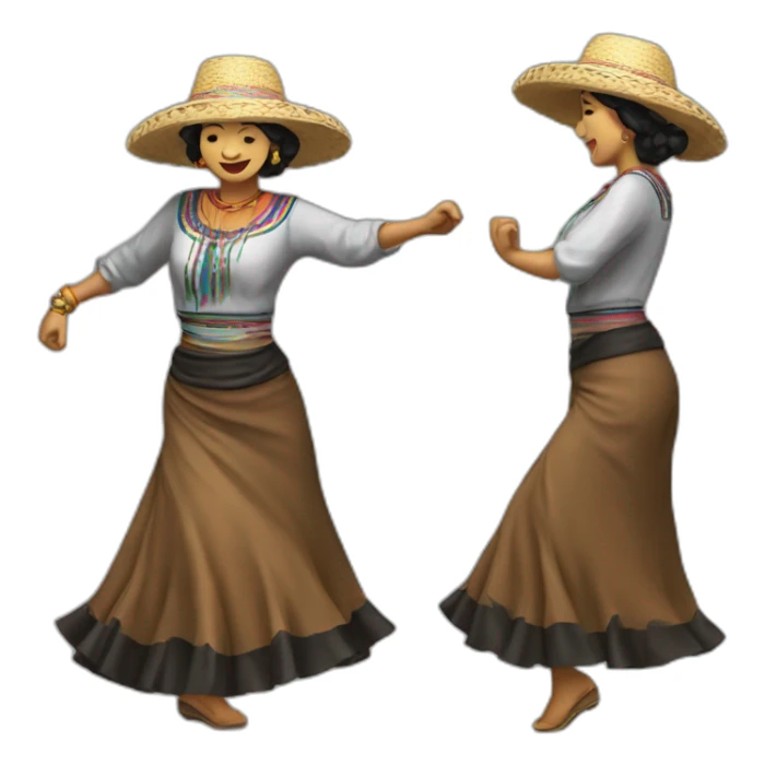 Cholita boliviana bailando realistic sticker