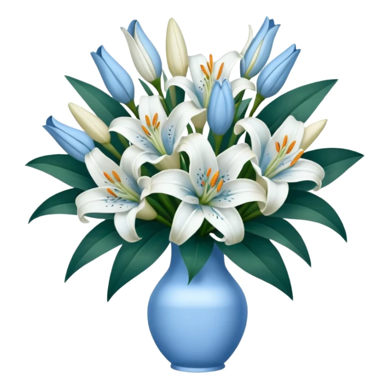 Big white and blue bouquet of Lillie’s  sticker