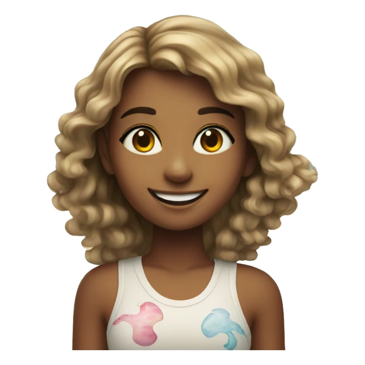 smiling girl by the beach sticker